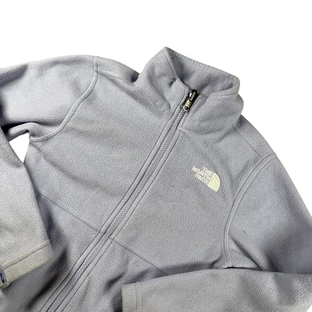 The North Face Youth S 7/8 Fleece Jacket Full Zip Light‎ Purple Mock Neck Logo